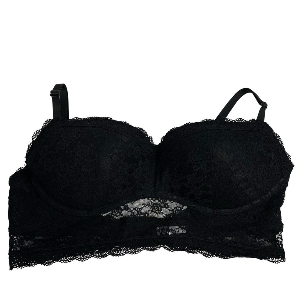 True by Rue21 38C Lace Push Up Bralette Bra Wireless Comfortable Lace Black Sexy
